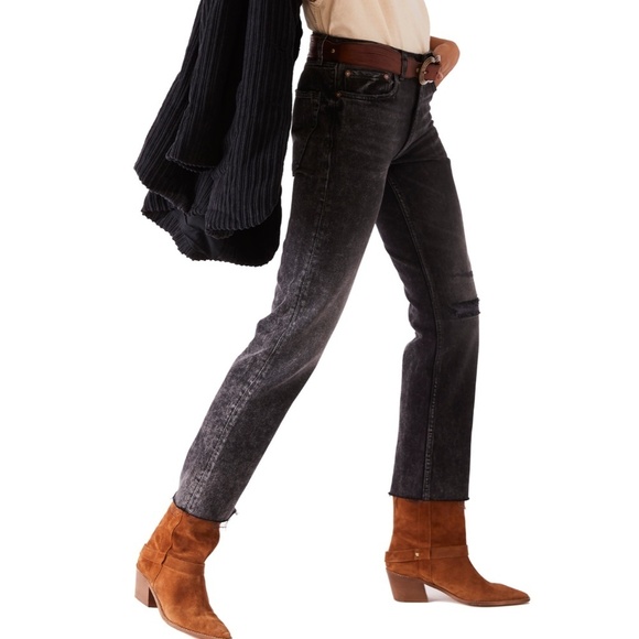 NWT FREE PEOPLE Vixen black Cigarette jeans - 25 - Picture 6 of 11